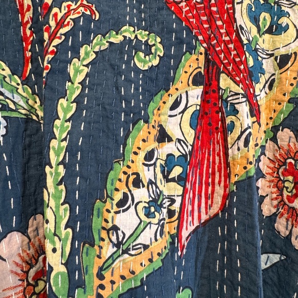 Colorful Bird Print Kimono Robe - Picture 4 of 5